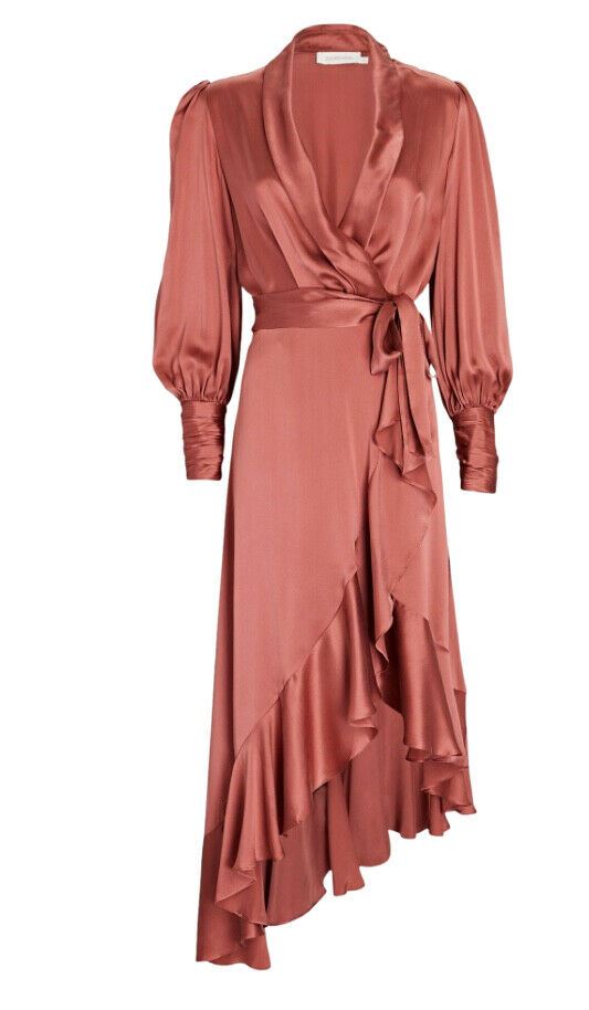 Zimmermann Silk Wrap Midi Dress, Rose ...